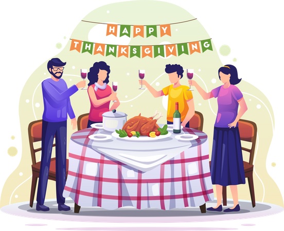 Thanksgiving dinner  Illustration