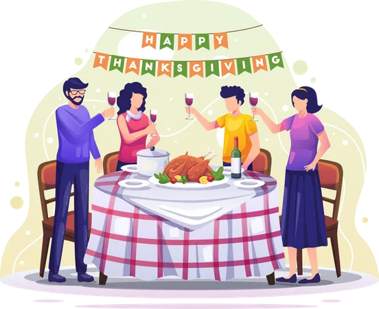 Thanksgiving dinner  Illustration