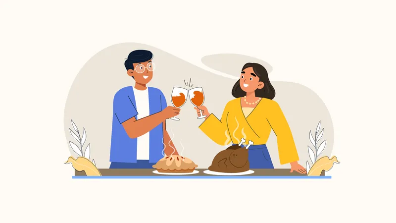 Thanksgiving dinner  Illustration