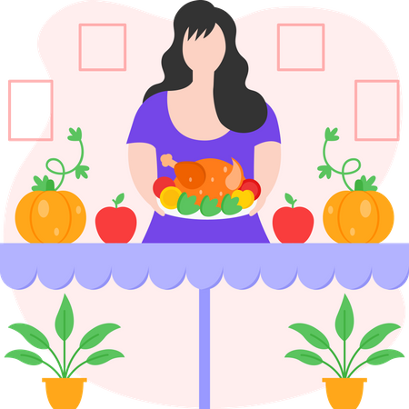 Thanksgiving Dinner  Illustration