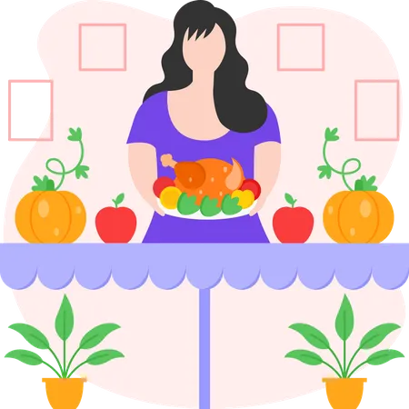 Thanksgiving Dinner  Illustration