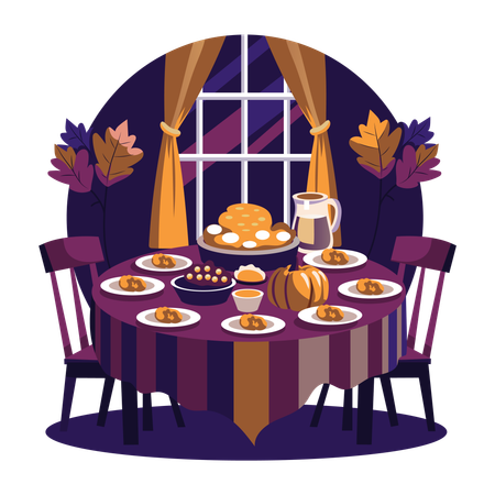 Thanksgiving Dinner  Illustration