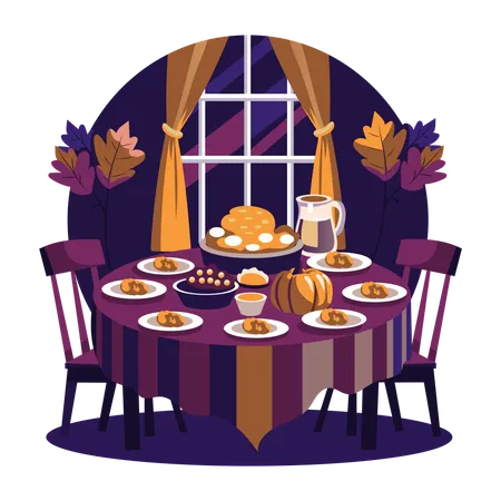 Thanksgiving Dinner  Illustration