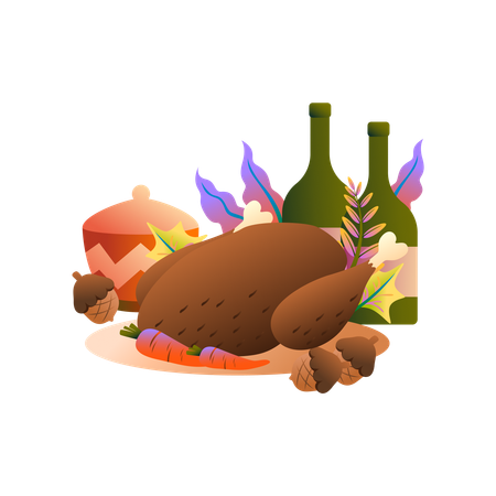 Thanksgiving dinner  Illustration