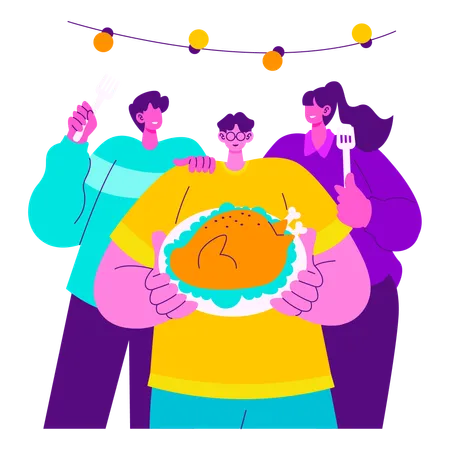 Thanksgiving Dinner  Illustration