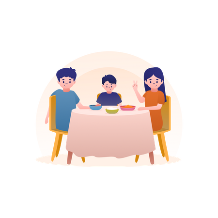 Thanksgiving Family  Illustration