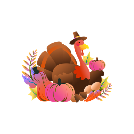 Thanksgiving feast  Illustration