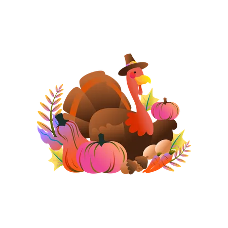 Thanksgiving feast  Illustration