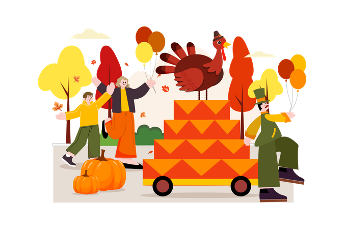 Thanksgiving-Kundgebung  Illustration