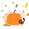 eating thanksgiving food illustration