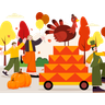 eating thanksgiving food illustrations