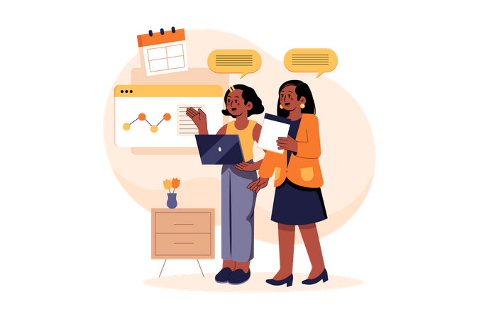 The advertising team is talking about a marketing campaign  Illustration