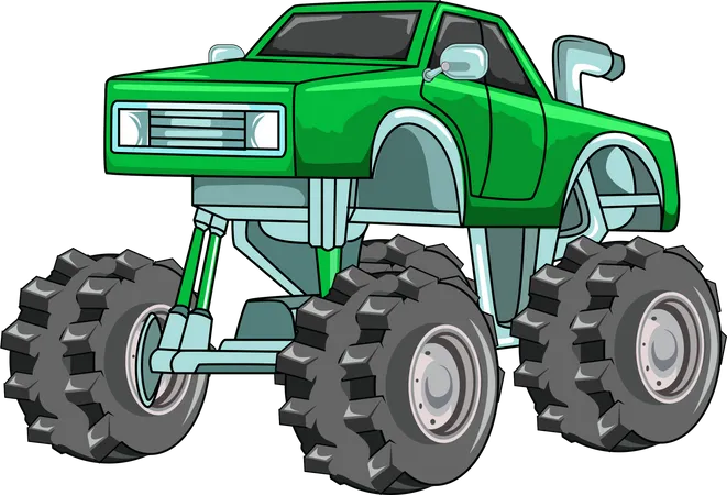The Big Monster Car Vector Illustration Illustration