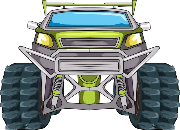 The Big Monster Car Vector Illustration Illustration