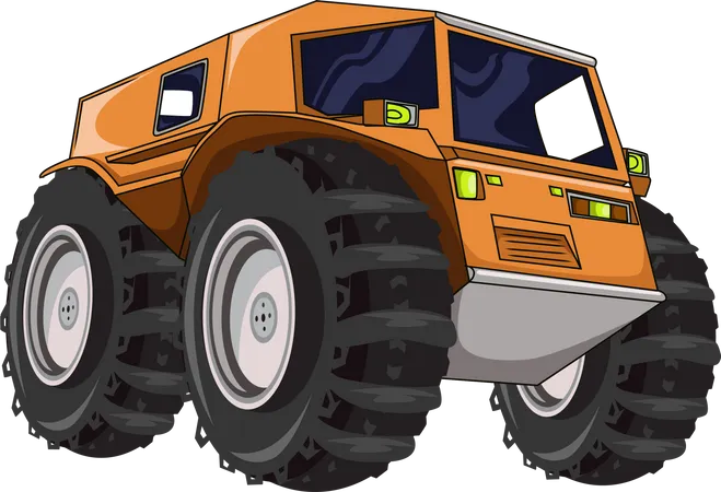 The Big Monster Truck Vector Illustration Illustration