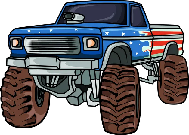 The big monster truck car  Illustration