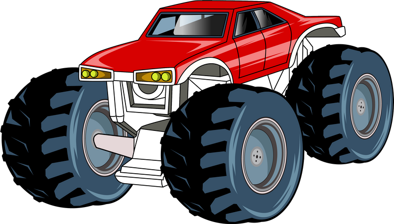 The big red monster truck  Illustration