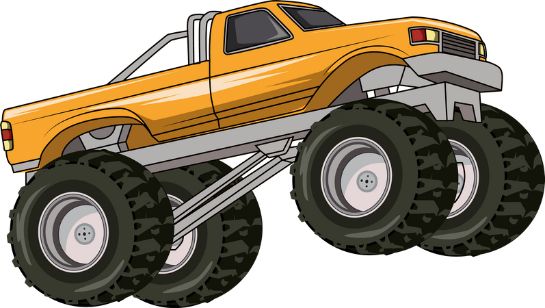 The big yellow monster truck  Illustration