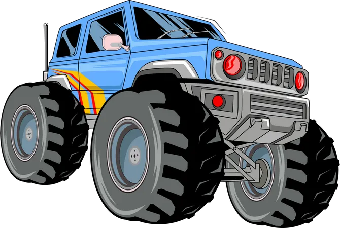 The blue big truck  Illustration