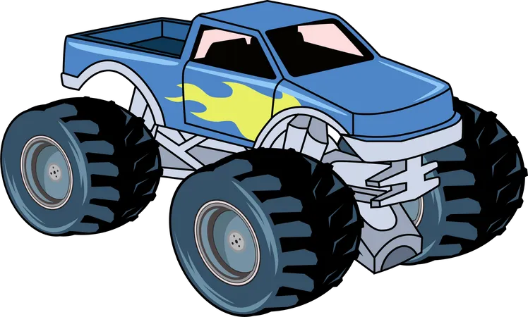 The blue big truck  Illustration