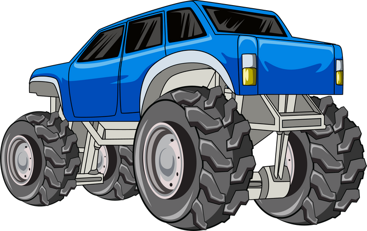 The blue monster truck  Illustration