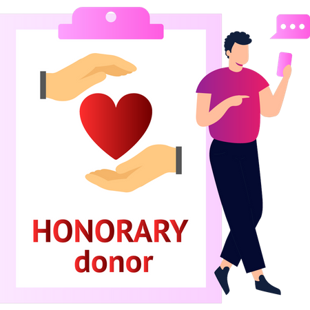 The boy is an honorary donor  Illustration