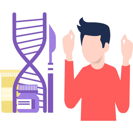 The boy is getting his DNA tested  Illustration