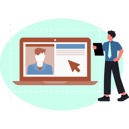 The boy is pointing customer credit score  Illustration