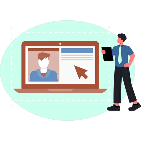 The boy is pointing customer credit score  Illustration