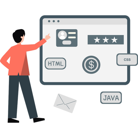 The boy is pointing product management star rating  Illustration