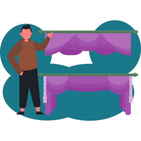 The boy is showing theater  Illustration