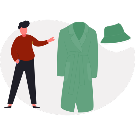 The boy is showing topcoat  Illustration