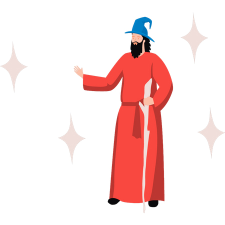 The boy plays the magician  Illustration