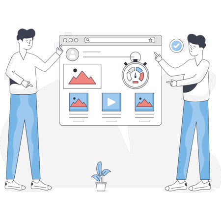 The boys are discussion web optimization  Illustration