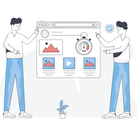 The boys are discussion web optimization  Illustration
