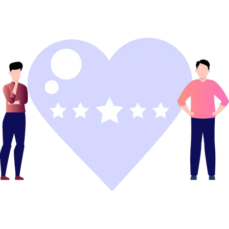 The boys stand out with a star rating  Illustration