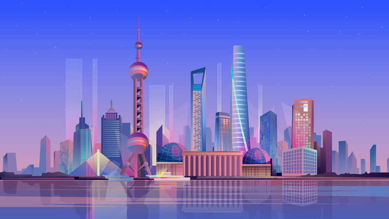 The Bund In Shanghai  Illustration