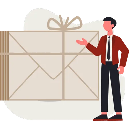 The business man is sending invation mail  Illustration