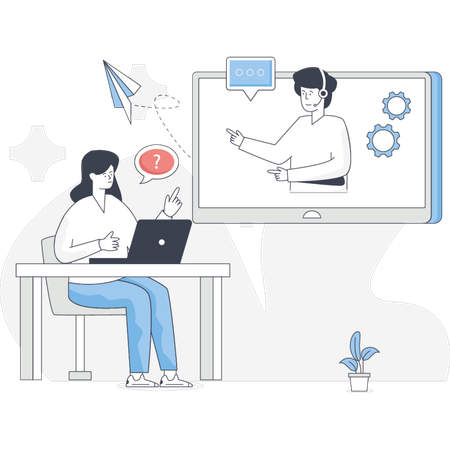 The business people are doing meeting online  Illustration