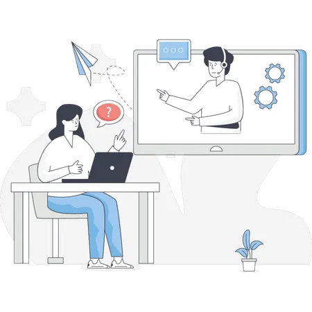 The business people are doing meeting online  Illustration