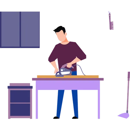 The carpenter is doing his job  Illustration