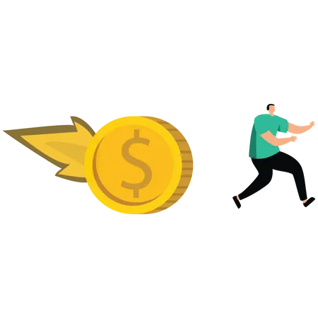 The coin burning follow business person  Illustration