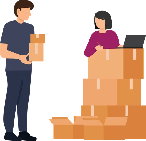 The Customer Uses The Services Of A Transport Company To Process The Request Freight Forwarder Vector In Flat Style Illustration