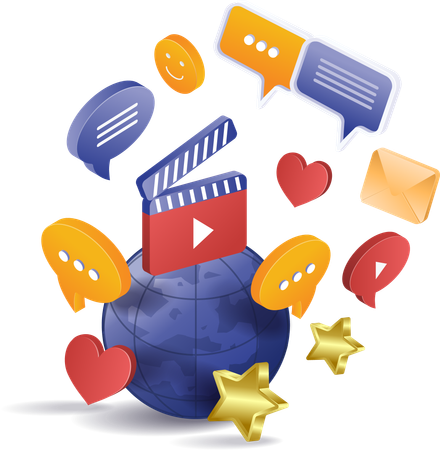 The development of world social media marketing  Illustration
