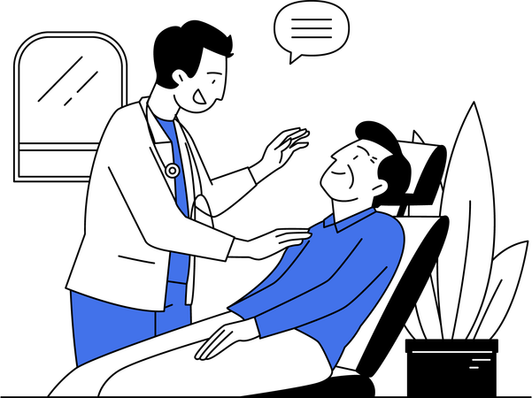 The Doctor Is Checking Health  Illustration