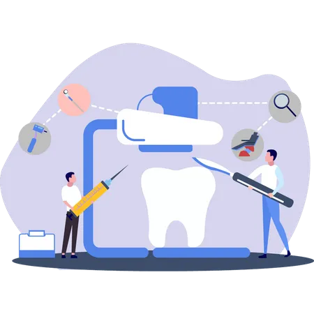 The Doctor Is Treating The Teeth Illustration