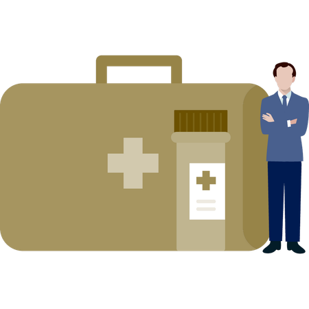 The doctor with medical bag  Illustration