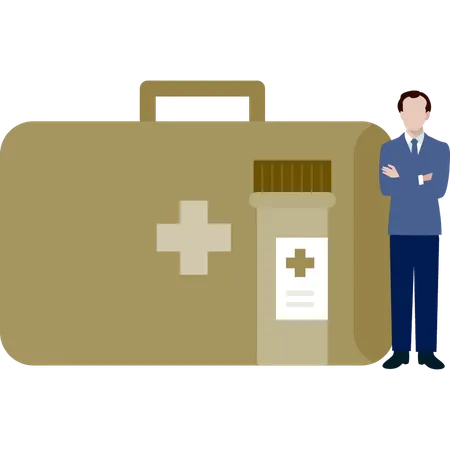 The doctor with medical bag  Illustration