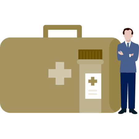 The doctor with medical bag  Illustration