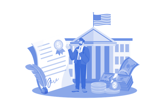 The Federal Reserve sets monetary policy in the US  Illustration